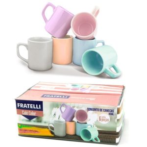 CONJUNTO CAFÉ COLOR 6 CANECAS 85ML FRATELLI